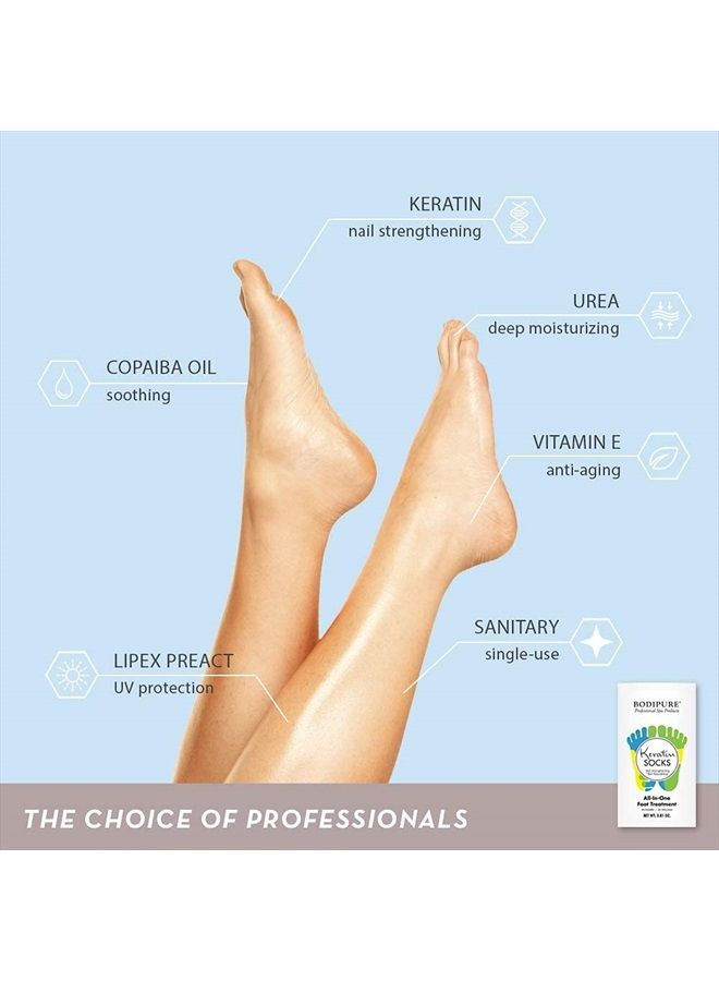 Bodipure Professional Keratin Socks for Heel Softening – Moisturizing Foot Mask for Dry Feet – Foot and Cuticle Treatment with Vegetable Keratin Cream – Box of 50 Pairs - Image 3