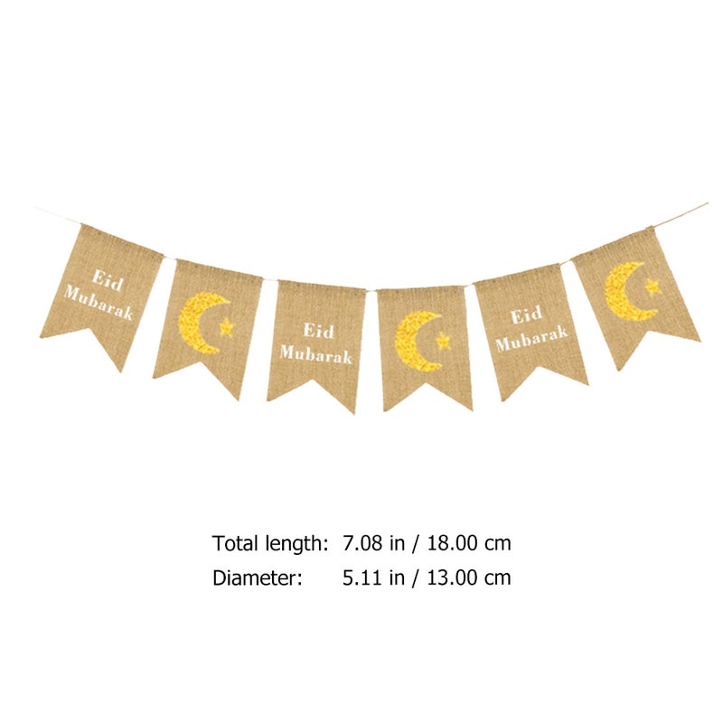 1 Set Eid Mubarak Party Hanging Banner Ornament Muslim Festival Decor - Image 2
