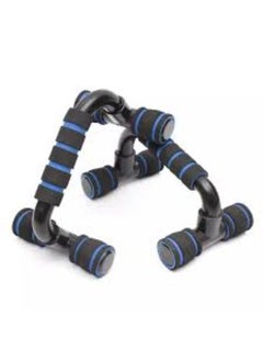 2-Pieces Professional Non-Slip Push-Up Bars Foam Padded and Angled Grip Push-Up Stands Black/Blue