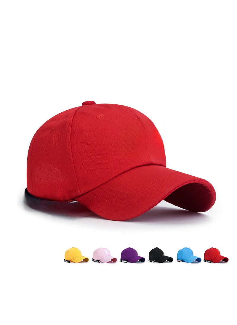 Generic Korean New Spring Summer Letter Ribbon Embroidered Baseball Cap for Couples Red  - Image 5