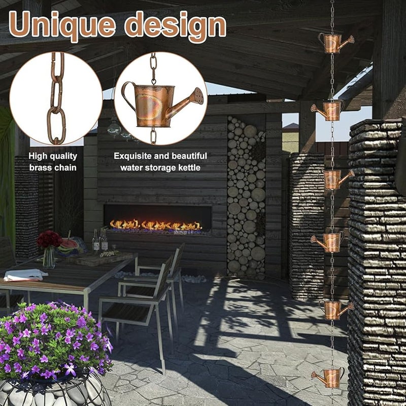 سلسلة مطر حديدية 90 سم أنيقة ومتينة لتزيين تصريف حديقة السطح والفناء - Image 2