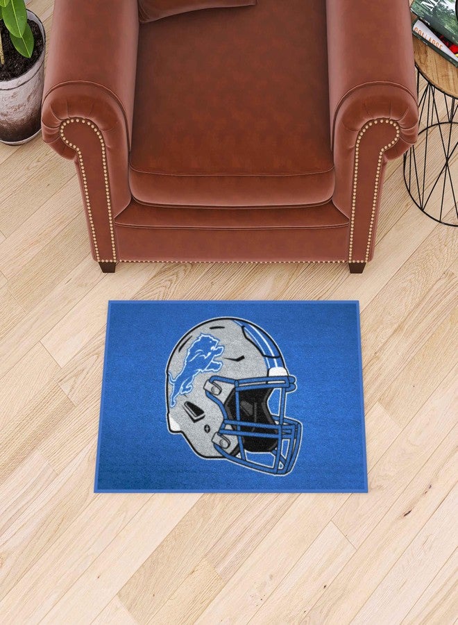 FANMATS 5743 Detroit Lions Starter Accent Rug - 19in. x 30in. | Sports Fan Home Decor Rug and Tailgating Mat - Lions Helmet Logo, Blue - Image 2