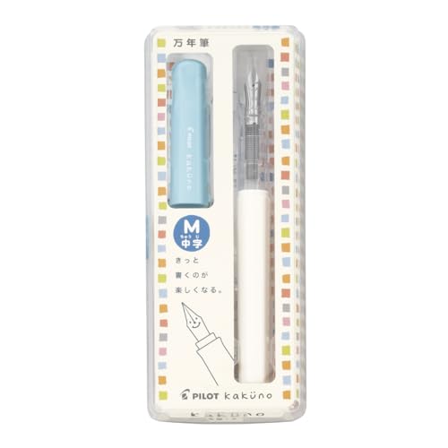 PILOT قلم حبر سائل بايلوت كاكونو، رأس متوسط، جسم أبيض، غطاء أزرق فاتح (FKA-1SR-SLM) - Image 2