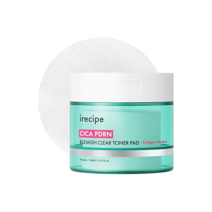 CICA PDRN Toner Pad | Post-Acne Marks, Dark Spots & Skin Barrier Repair | 10-Second Cooling, Non-Comedogenic, Vegan Korean Skin Care for Sensitive & Acne-Prone Skin | 70 Pads