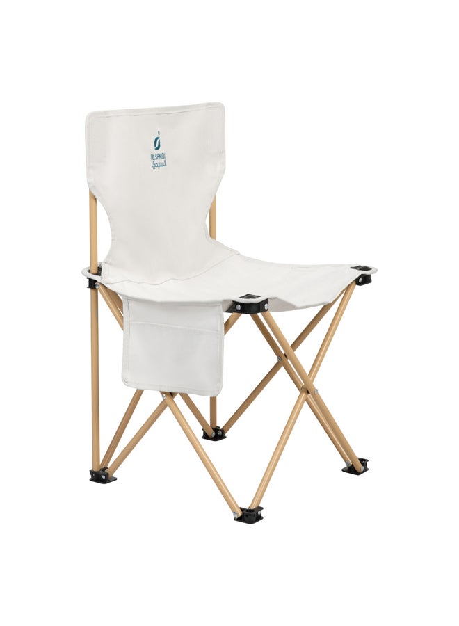 AL SANIDI كرسي سفر قابل للطي، كرسي تخييم، أبيض، مقاس 40*40*65 سم - Image 1