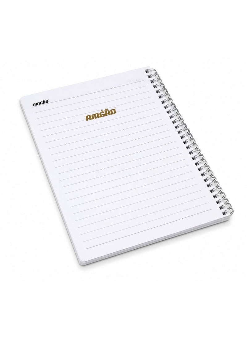 Wire-Bound Notebook With a Transparent Plastic Cover – 80 Sheets, 18 X 25.5 CM