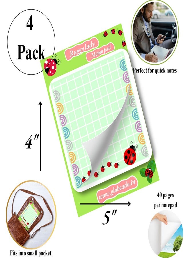 GLOBEADO Memo Pads - 160 Sheets (4 Patterns) | Tear-Off Notepads for Office, School & Home - Image 2