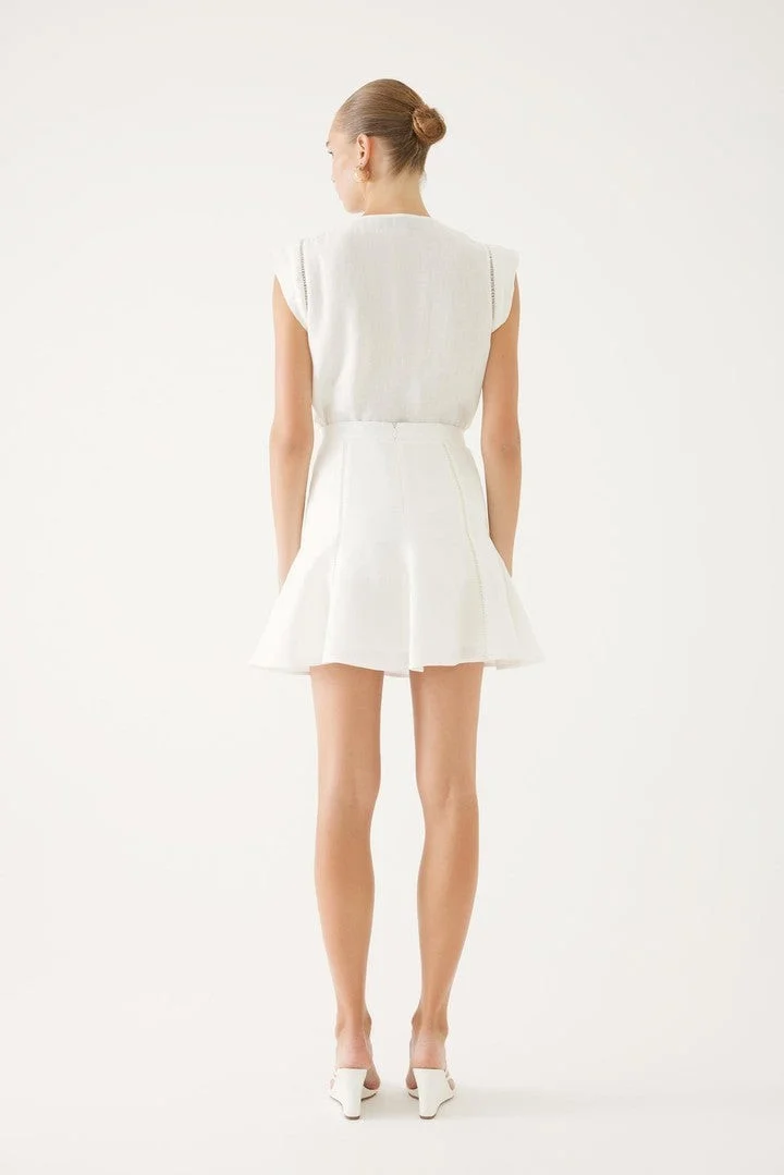 EXQUISE White Mini Skirt