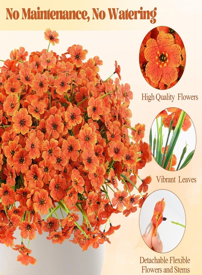 MACTING Artificial Fall Mums for Outdoors 12 Bundles Faux Outdoor Plants UV Resistant Fake Orange Silk Flowers No Fade for Planters Front Door Porch Patio Indoor Outside Autumn Thanksgiving Decor - Image 4