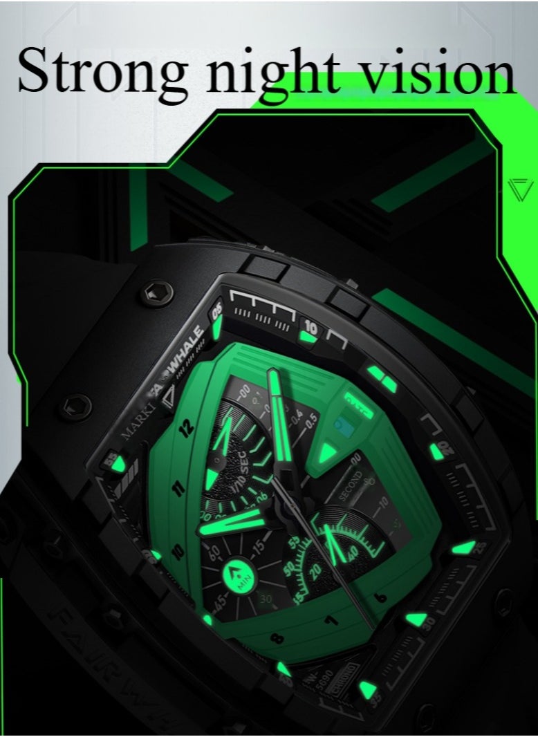 Mark Fairwhale - Luminous Watches for Men Watch Quartz Luxury Water， Resistant Resin Strap Watch Case Size-43mm,Case Thickness-13mm - Image 1