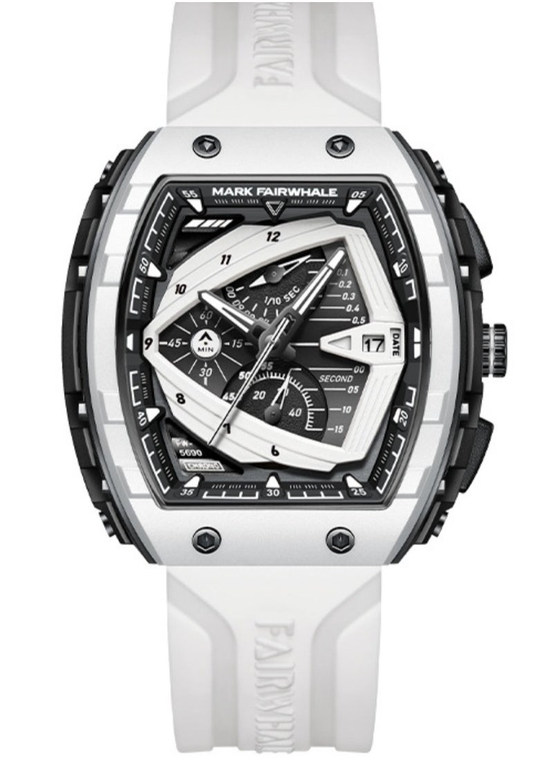 Mark Fairwhale - Luminous Watches for Men Watch Quartz Luxury Water， Resistant Resin Strap Watch Case Size-43mm,Case Thickness-13mm - Image 1