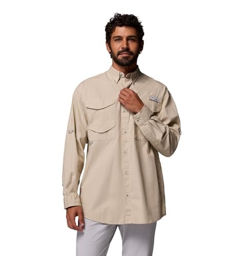 Columbia Mens PFG Bonehead Long Sleeve Fishing Shirt Fossil Large - Image 1