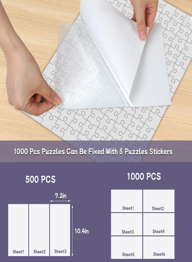 KIAFUM Adhesive Puzzle Saver Sheets, 8pcs Puzzles Glue Sheets, Peel and Stick Puzzle Sticker Sheets Preserve 1000 Pieces Jigsaw Puzzles in Minutes - Image 2