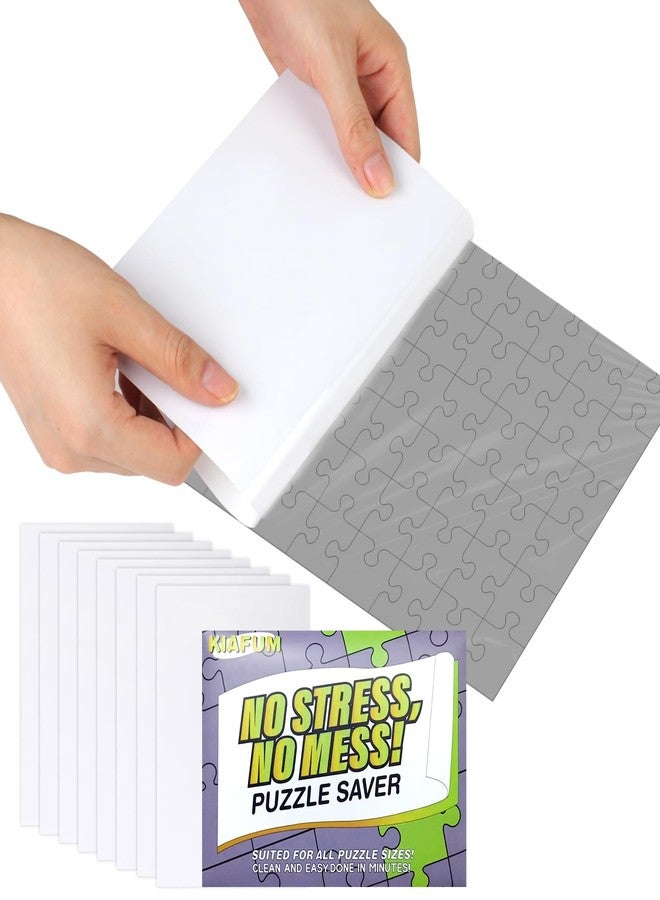 KIAFUM Adhesive Puzzle Saver Sheets, 8pcs Puzzles Glue Sheets, Peel and Stick Puzzle Sticker Sheets Preserve 1000 Pieces Jigsaw Puzzles in Minutes - Image 1