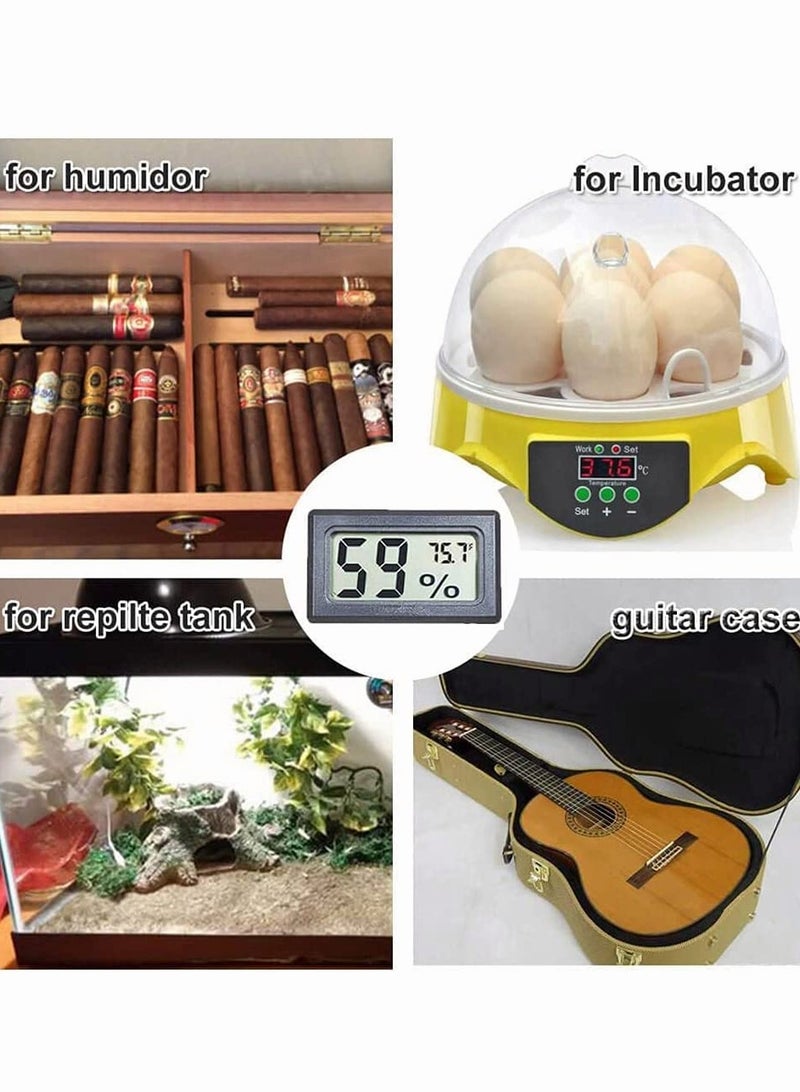 SYOSI Mini Hygrometer Thermometer, SYOSI Built in Small Household Electronic Thermometer And Hygrometer, Digital Indoor Humidity Gauge Monitor with Temperature Meter Sensor Fahrenheit (℉) 6 Pack Black - Image 2