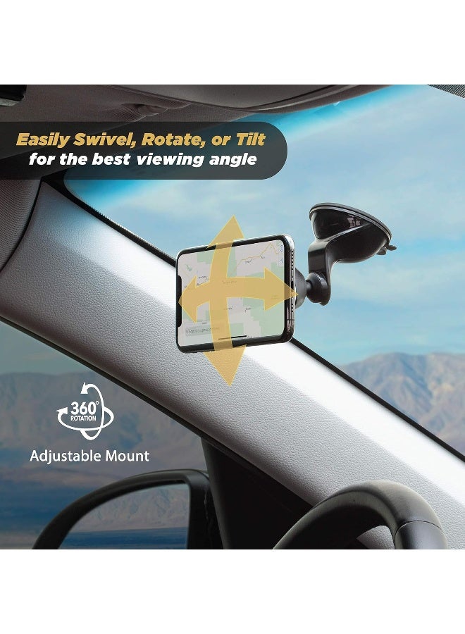 Scosche MMWSM-2PKXCES0 MagicMount Select Magnetic Phone, GPS or Tablet Suction Cup Mount, 360 Degree Adjustable Head, StickGrip Suction Cup Car Mount, Black (Pack of 2) - Image 4