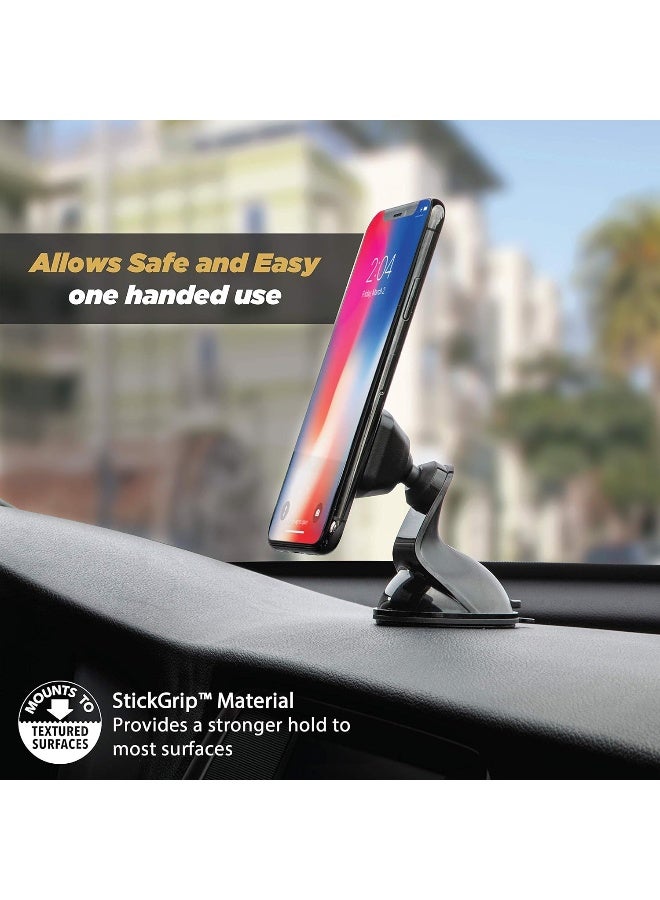 Scosche MMWSM-2PKXCES0 MagicMount Select Magnetic Phone, GPS or Tablet Suction Cup Mount, 360 Degree Adjustable Head, StickGrip Suction Cup Car Mount, Black (Pack of 2) - Image 3