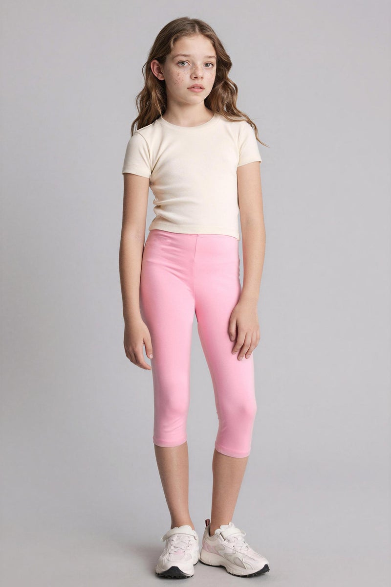 DeFacto Pink Girl Girl Capri Length Leggings Casual - Image 2