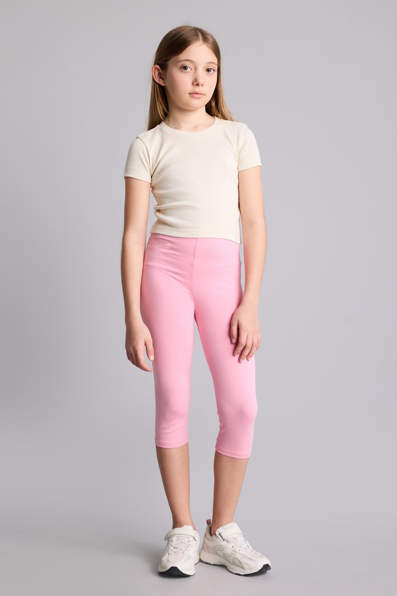 DeFacto Pink Girl Girl Capri Length Leggings Casual - Image 2