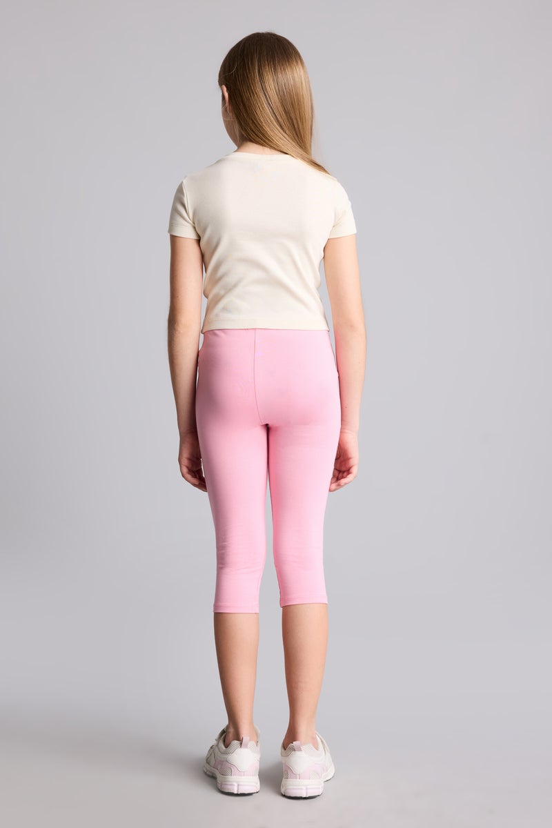 DeFacto Pink Girl Girl Capri Length Leggings Casual - Image 5