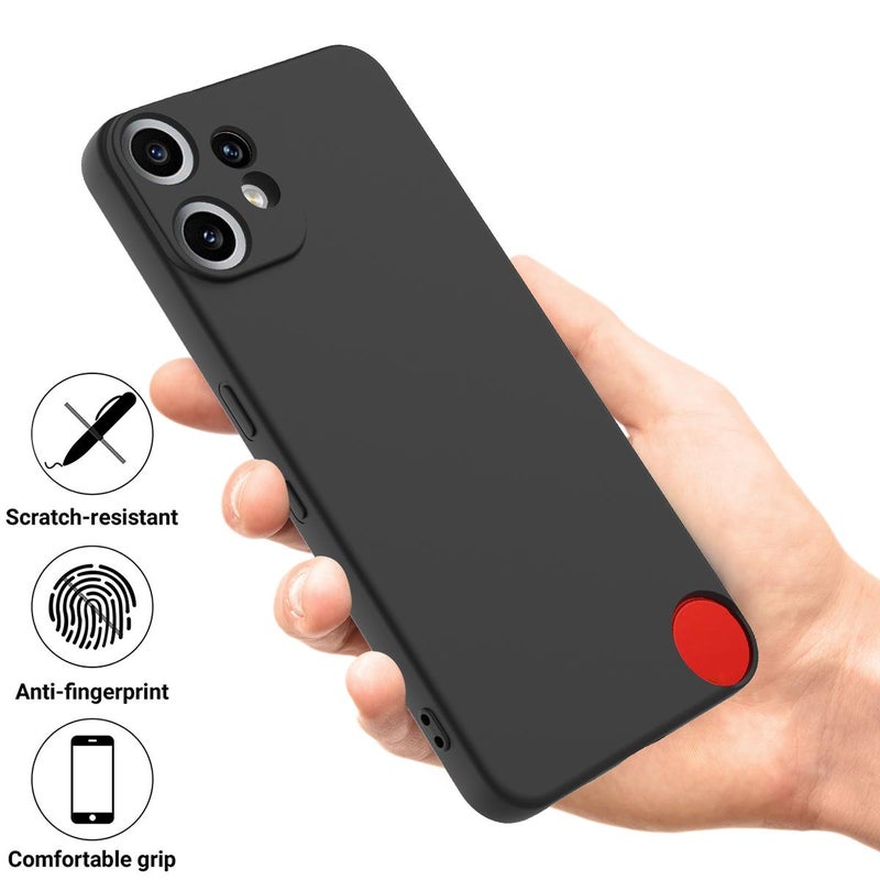 HuHa Case Cover For Nothing CMF Phone 2 Pro Solid Color Liquid Silicone Dropproof Full Coverage Phone Case(Black) - Image 2