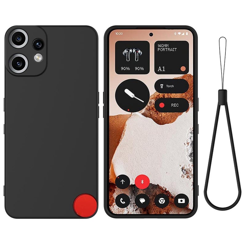HuHa Case Cover For Nothing CMF Phone 2 Pro Solid Color Liquid Silicone Dropproof Full Coverage Phone Case(Black) - Image 1