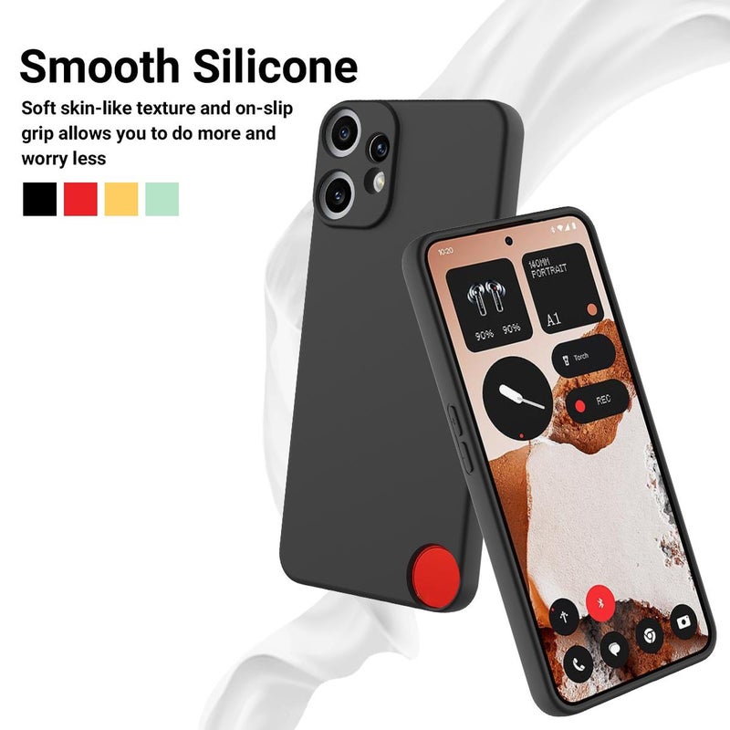 HuHa Case Cover For Nothing CMF Phone 2 Pro Solid Color Liquid Silicone Dropproof Full Coverage Phone Case(Black) - Image 3