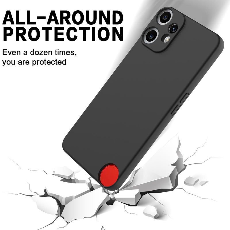 HuHa Case Cover For Nothing CMF Phone 2 Pro Solid Color Liquid Silicone Dropproof Full Coverage Phone Case(Black) - Image 5