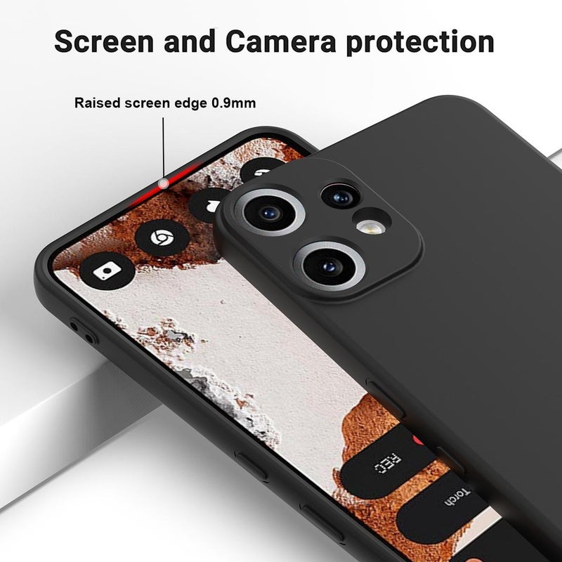HuHa Case Cover For Nothing CMF Phone 2 Pro Solid Color Liquid Silicone Dropproof Full Coverage Phone Case(Black) - Image 4
