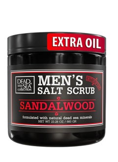 Dead Sea Collection Salt Body Scrub Sandalwood For Men – Moisturizes, Exfoliates & Nourishes Skin – Cleanses & Detoxifies with Dead Sea Minerals - Dead Sea Collection – 23.28 OZ  - Image 1