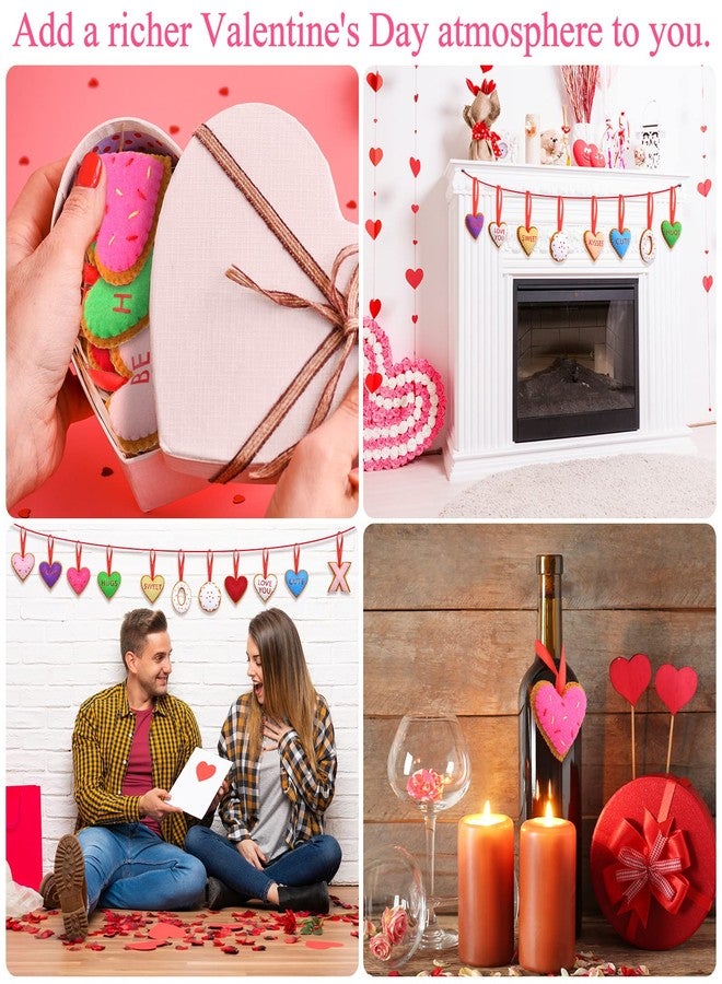 اودين ١٦ قطعة من زينة قلوب اللباد لعيد الحب، قلوب لباد معلقة على شكل قلوب بسكويت عيد الحب، زينة لباد على شكل قلوب بسكويت عيد الحب، زينة بسكويت عيد الحب لعيد الحب، ديكور حفلات الزفاف والذكرى السنوية، لوازم الحفلات - Image 4