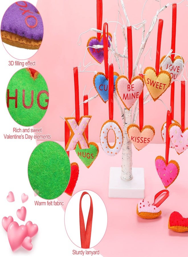 اودين ١٦ قطعة من زينة قلوب اللباد لعيد الحب، قلوب لباد معلقة على شكل قلوب بسكويت عيد الحب، زينة لباد على شكل قلوب بسكويت عيد الحب، زينة بسكويت عيد الحب لعيد الحب، ديكور حفلات الزفاف والذكرى السنوية، لوازم الحفلات - Image 3