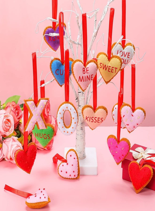 اودين ١٦ قطعة من زينة قلوب اللباد لعيد الحب، قلوب لباد معلقة على شكل قلوب بسكويت عيد الحب، زينة لباد على شكل قلوب بسكويت عيد الحب، زينة بسكويت عيد الحب لعيد الحب، ديكور حفلات الزفاف والذكرى السنوية، لوازم الحفلات - Image 5