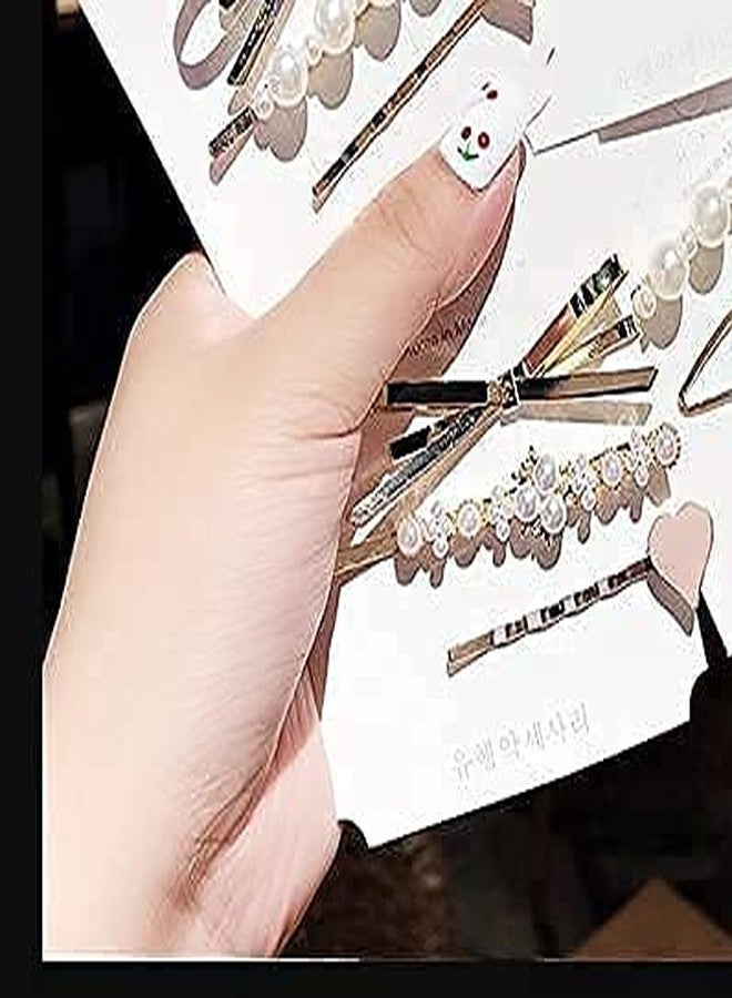 SQUICKLE 3Pcs Golden Metal & Beautiful Heart Shape Hair pin/Elegant Pearl Hair Pins For Women & Girls/Metal Hair Pins - Image 3