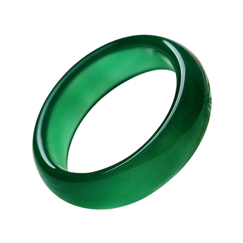 GIGB PBDK Natural Crystal Green Jade Ring for Woman Men,Minimalist Good Luck Ring Green Jade Rings Fengshui Cinnabar thumb Rings Valentine's Day Birthday jewelry - Image 1