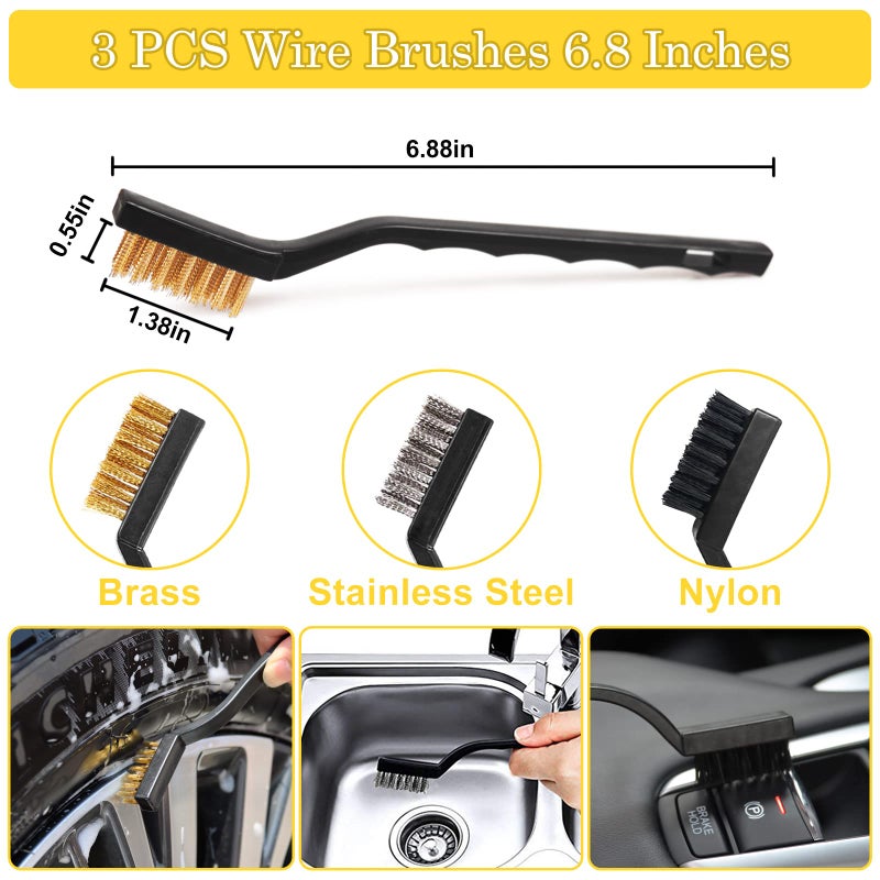 TTRCB 27Pcs Car Detailing Kit, Car Detailing Brush Set, Auto Detailing Drill Brush Set, Car Detailing Brushes, Car Wash Kit, Car Accessories, Car Cleaning Tools Kit for Interior, Exterior, Wheels - Image 5