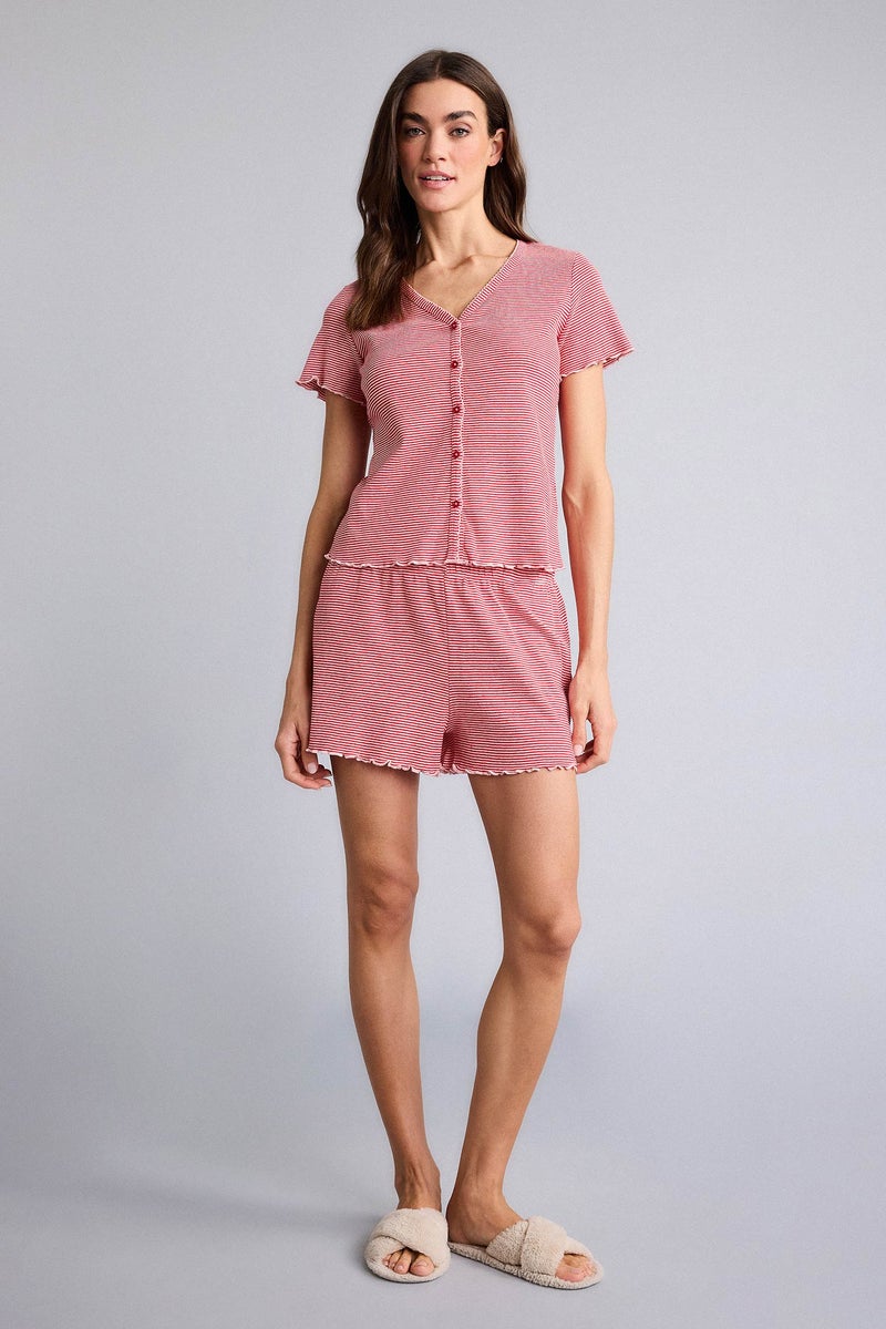 ديفاكتو طقم قصة عادية نص كم - قطعتين - Image 1