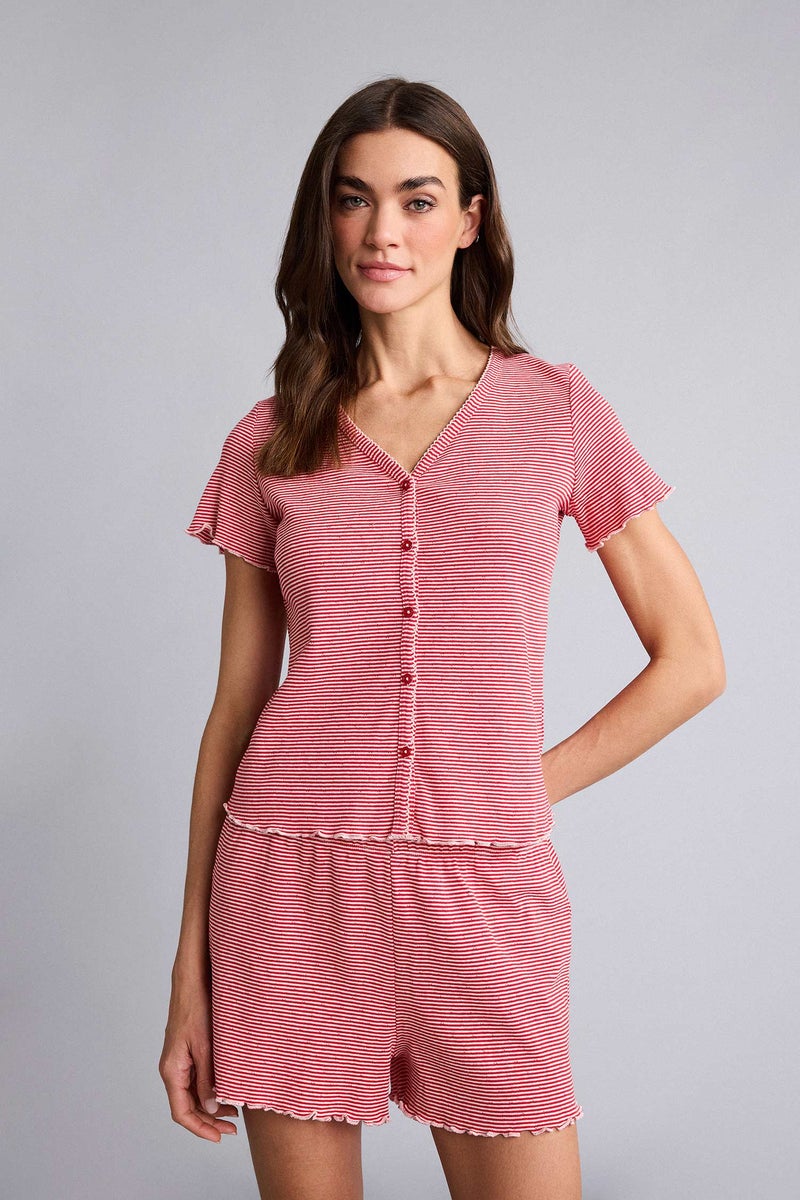 ديفاكتو طقم قصة عادية نص كم - قطعتين - Image 3