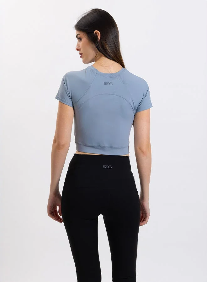 Shapes LIGHT BLUE SOFT CROP TOP for Women | Best Price UAE