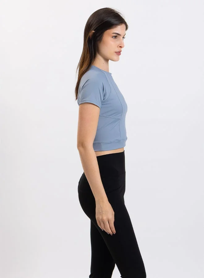 Shapes LIGHT BLUE SOFT CROP TOP for Women | Best Price UAE