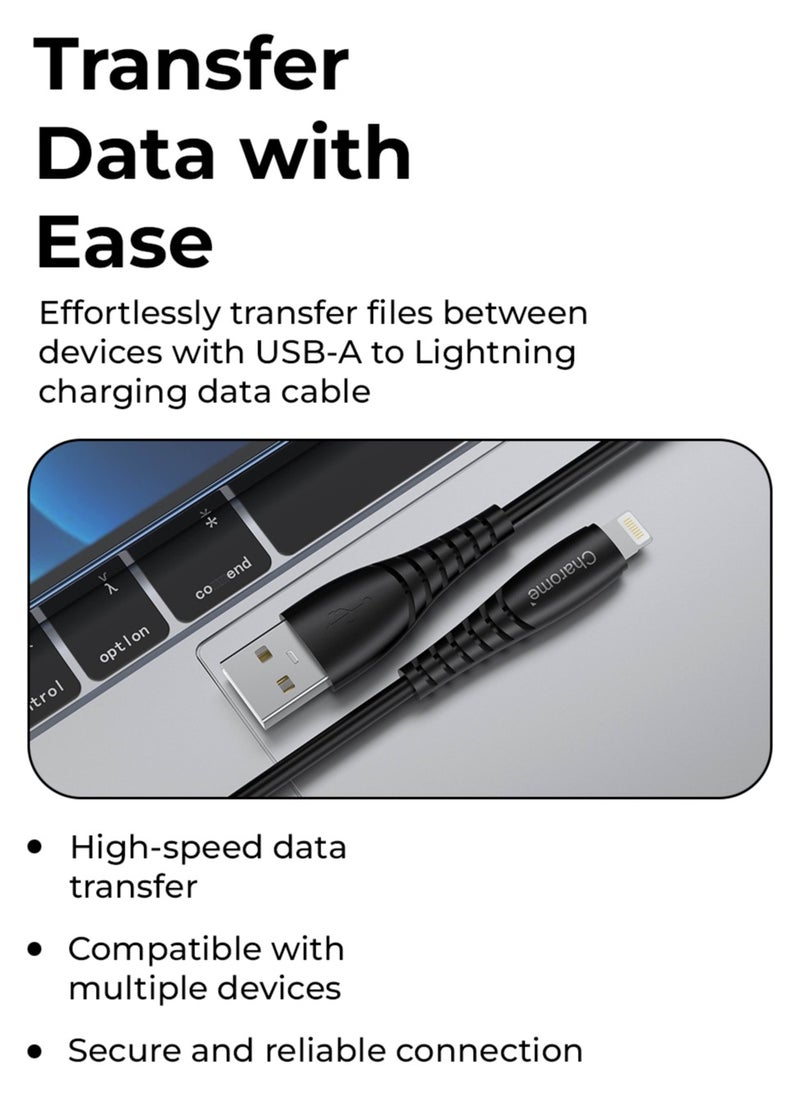 Charome - Premium USB-A to Lightning: Fast Charging, High-Speed Data Transfer, 1 Meter Length, Charging Protection, Sync Data, and Bending Resistant Durable Design - Image 1