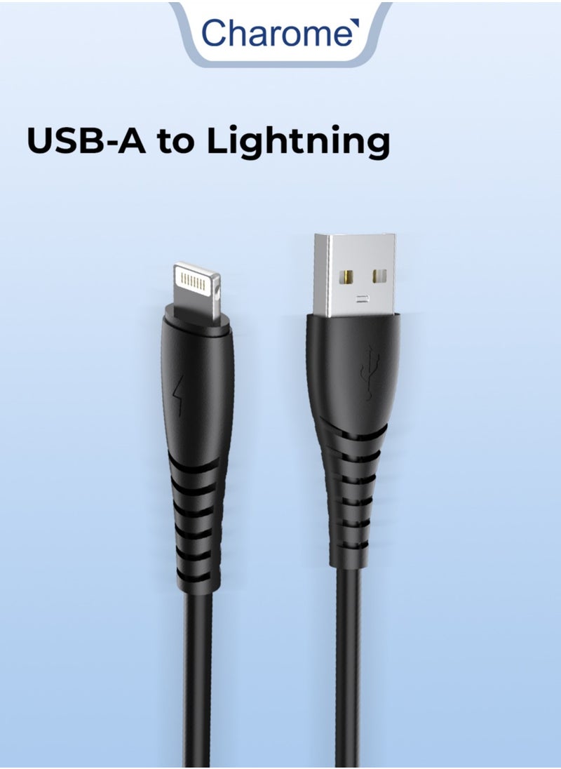 Charome Premium USB-A to Lightning: Fast Charging, High-Speed Data Transfer, 1 Meter Length, Charging Protection, Sync Data, and Bending Resistant Durable Design  - Image 1