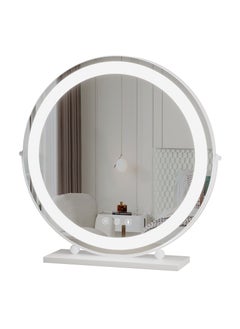 ETG Large Vanity Mirror with Lights, Round LED Makeup Mirror, Light Up Mirror Makeup Mirror with Lights for Bedroom Tabletop, Smart Touch Control 3 Colors Dimmable, 360° Rotation（50cm）  - Image 1