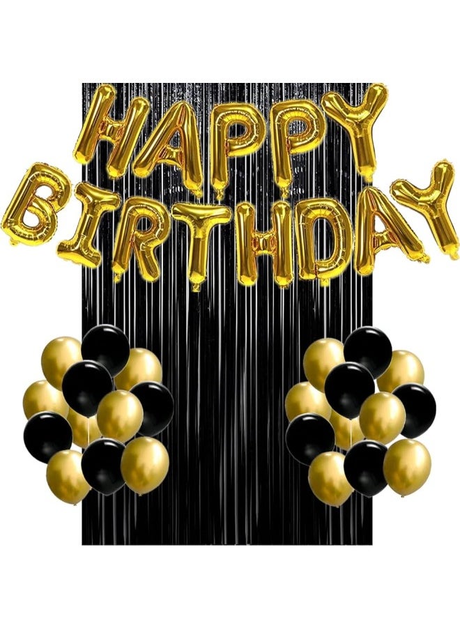 Generic - Gold Happy Birthday Balloons Banner 16 Inch Mylar Foil Letters, Inflatable Party Decor And Birthday Decorations For Women, Men, Boys & Girls Kids - Image 1