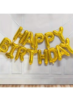 Generic Gold Happy Birthday Balloons Banner 16 Inch Mylar Foil Letters, Inflatable Party Decor And Birthday Decorations For Women, Men, Boys & Girls Kids  - Image 4