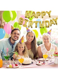 Generic Gold Happy Birthday Balloons Banner 16 Inch Mylar Foil Letters, Inflatable Party Decor And Birthday Decorations For Women, Men, Boys & Girls Kids  - Image 2