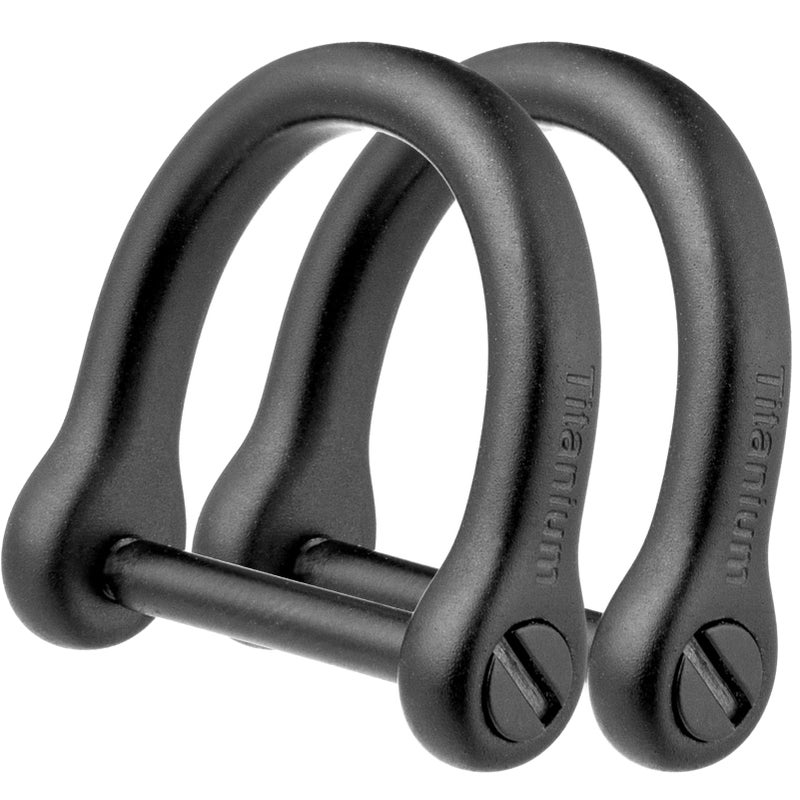 FEGVE Key Rings with Screw Shackle Heavy Duty Strong Titanium D Rings Car Fob Key Chain Holder 1 Inch25mm Black 2Pack - Image 2