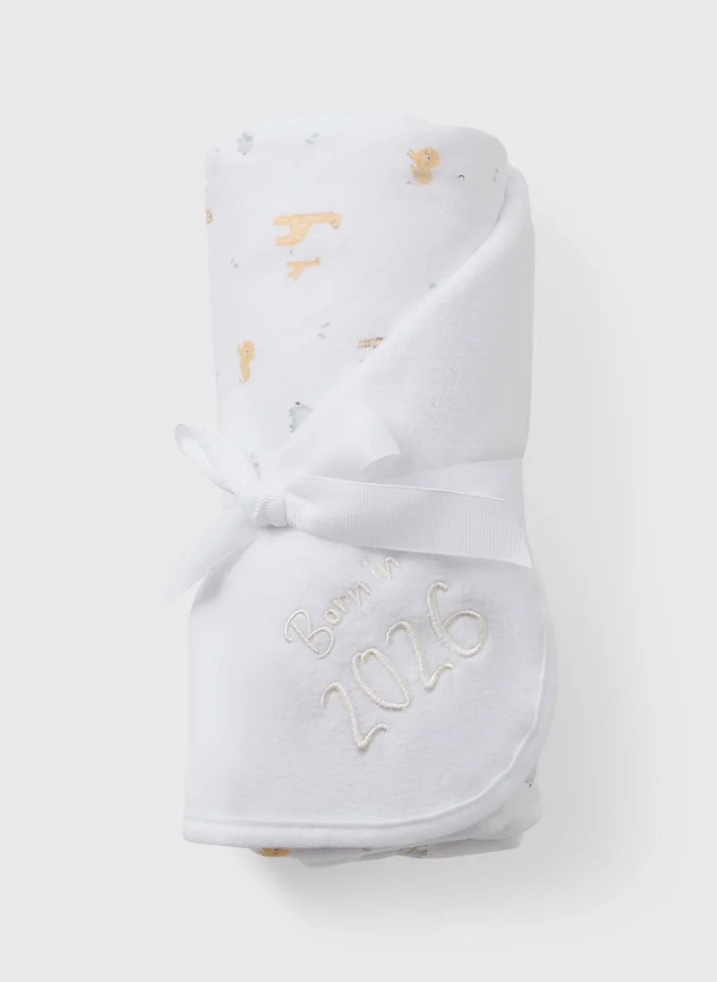 Matalan Baby White Born In 2026 Blanket