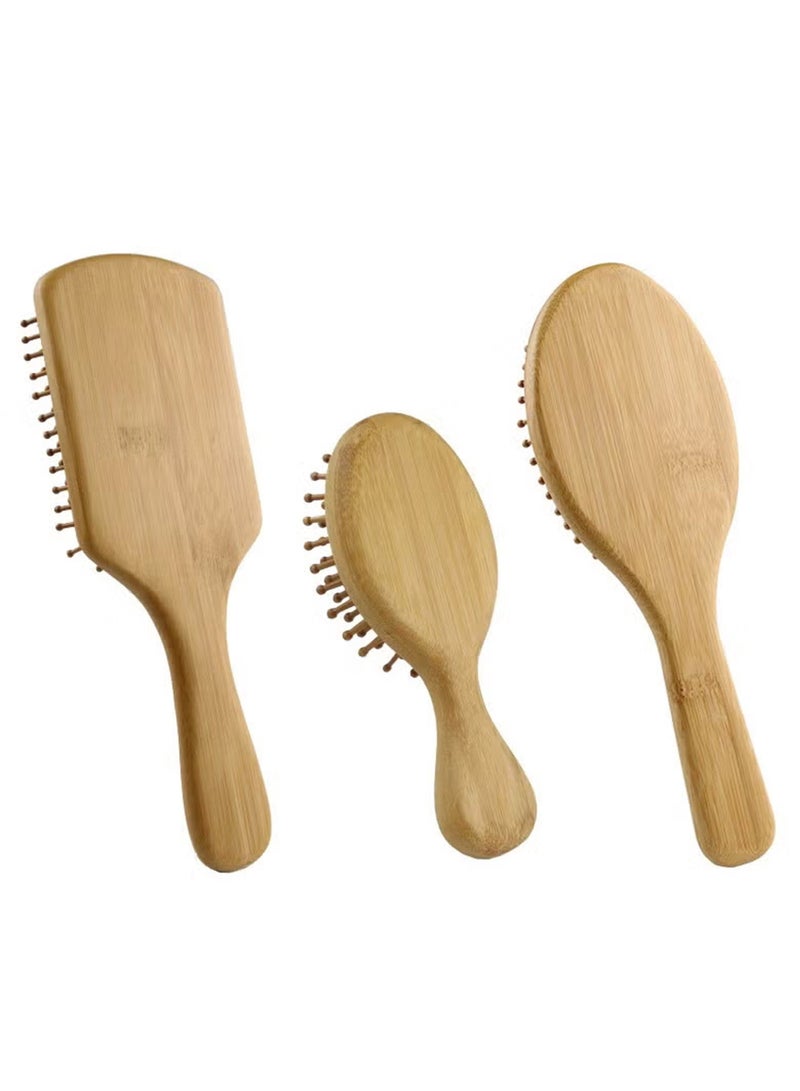6PCS Natural Bamboo Comb Set Wooden Massage Hair Brush, Bamboo Comb Paddle Detangling Hairbrush, Wide-Tooth and Tail Comb No Bristle, Suit for Women Men and Kids Thick/Thin/Curly/Dry Hair - Image 2