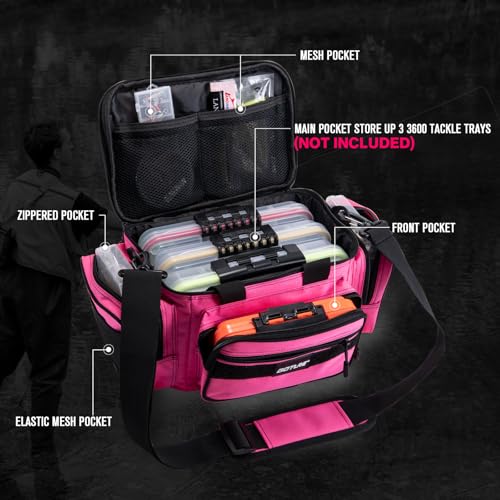 Goture Fishing Tackle Bag 600D WaterResistant Soft Side Crossbody Sling Bag for WomenSmall Gear Storage Tactical Bags for Saltwater FreshwaterFits 3 3600 Tackle BoxesNot Included - Image 3